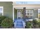 Inviting porch showcasing the front door, bench, and well-kept landscaping details at 506 Campus St, Charlotte, NC 28216