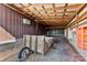 View of the barn interior showcasing interior and attached trailer at 601 N 12Th St, Bessemer City, NC 28016