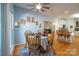 Bright dining area with hardwood floors and built-in shelving at 6238 Mountain Vine Ave, Kannapolis, NC 28081