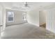 Bright bedroom with carpet and ceiling fan at 8200 Suttonview Dr, Charlotte, NC 28269