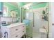 Modern bathroom features a white vanity, a walk-in shower, and stylish fixtures at 1012 Rawlinson Rd, Rock Hill, SC 29732