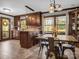 Dining area with stainless steel appliances, granite countertops, and breakfast bar at 108 Three Oaks Ln, Kings Mountain, NC 28086