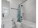 Bathroom with shower/tub combo and white vanity at 1122 Pegram Crossing Dr, Charlotte, NC 28205