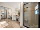 Bathroom with double vanity, mirrored closets and shower at 1360 Hopewell Church Rd, Catawba, NC 28609