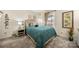 Cozy bedroom with a teal comforter and access to a private deck at 1360 Hopewell Church Rd, Catawba, NC 28609