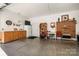 Garage with kitchenette, cabinets, and fireplace at 1360 Hopewell Church Rd, Catawba, NC 28609