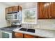 Bright kitchen boasts granite countertops and a farmhouse sink at 1715 Dunkirk Dr, Charlotte, NC 28203