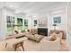 Bright living room with large windows, fireplace, and comfortable seating arrangement at 1912 St John St, Charlotte, NC 28216