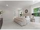 Spacious bedroom boasts a plush bed, soft carpet, and an adjoining ensuite bathroom at 1912 St John St, Charlotte, NC 28216