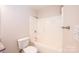 Simple bathroom with a shower/tub combo and toilet at 217 22Nd Sw St # H, Hickory, NC 28602