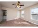 Bright bedroom with carpet, ceiling fan and ensuite bathroom at 217 22Nd Sw St # H, Hickory, NC 28602