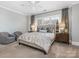 Spacious bedroom with plush bed and large window with shutters at 2223 Croydon Rd # 103, Charlotte, NC 28207