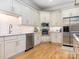 Modern kitchen with stainless steel appliances and white cabinets at 2223 Croydon Rd # 103, Charlotte, NC 28207