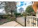 Private patio with wrought iron fencing and seating area at 641 20Th Avenue Nw Dr, Hickory, NC 28601