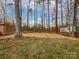 Large backyard with two sheds and wooded area at 7129 Spandril Ln, Charlotte, NC 28215