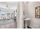 Clean and modern powder room with pedestal sink at 862 Two Brothers Ln, York, SC 29745