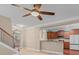 Open concept kitchen with breakfast bar and view of living room at 1010 Craven St, Indian Trail, NC 28079
