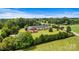 Aerial view of the property showing the building and surrounding area at 1318 Ostwalt Amity Rd, Cleveland, NC 27013
