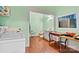 Bathroom with toilet, sink, and laundry area at 1318 Ostwalt Amity Rd, Cleveland, NC 27013