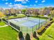 Aerial view of the tennis courts; a great amenity for the whole Gathering to enjoy at 14500 Harvington Dr, Huntersville, NC 28078