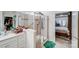 Bathroom showcasing a glass-enclosed shower and spacious vanity at 16812 Lookout Landing Ln, Charlotte, NC 28278