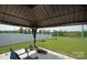 Relaxing backyard patio with gazebo and grassy area at 171 Crownpiece St, Troutman, NC 28166