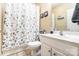 Clean bathroom with shower/tub combo and vanity at 2104 Congress Ct, Kannapolis, NC 28083