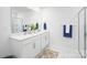 Bathroom with double vanity and walk-in shower at 4614 Harris Elliot Rd, Lincolnton, NC 28092
