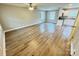 Spacious living room with hardwood floors and a ceiling fan at 622 N Walnut St, Kannapolis, NC 28081