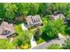 Aerial view of a house and neighborhood, showcasing landscaping and location at 908 Thorn Ridge Ln, Lake Wylie, SC 29710