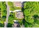 House nestled amongst lush greenery, seen from above at 908 Thorn Ridge Ln, Lake Wylie, SC 29710