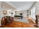 Spacious basement game room featuring a pool table and bar area at 908 Thorn Ridge Ln, Lake Wylie, SC 29710