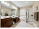 Elegant bathroom with double sinks, garden tub, and separate shower at 908 Thorn Ridge Ln, Lake Wylie, SC 29710