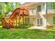Elevated wooden deck with stairs and backyard access at 908 Thorn Ridge Ln, Lake Wylie, SC 29710