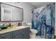 Clean bathroom with single vanity and a shower/tub combo at 2000 Shannon Bridge Ln, Matthews, NC 28105