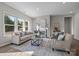 Beautiful living room showcasing a fireplace, hardwood floors, a comfortable sofa, and ample natural light at 240 Portrait Way # 87, Indian Trail, NC 28079