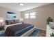 Spacious bedroom with plush bed and blue rug at 760 Bethesda Rd, Statesville, NC 28677