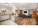 Open concept kitchen with views into living room and dining areas at 7740 Robinson Church Rd, Charlotte, NC 28215