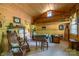 Cozy rustic bedroom with antique furnishings and a loft at 1519 Triplett Rd, Cleveland, NC 27013