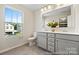 Bathroom with double vanity, gray cabinets, and tiled floor at 2101 Morgan Hills Dr # 155P, Albemarle, NC 28001