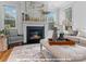 Stunning fireplace with a large piece of art above it at 270 Gilead Rd, Huntersville, NC 28078