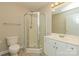 Clean bathroom featuring a large shower and updated vanity at 315 Valley Brook Se Ln, Concord, NC 28025