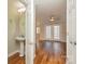 Small half bathroom with pedestal sink and toilet at 315 Valley Brook Se Ln, Concord, NC 28025