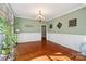 Formal dining room with hardwood floors and green walls at 4070 Timber Crossing Dr, Rock Hill, SC 29730