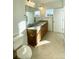 Bathroom with double vanity and granite countertop at 412 Catawba Ave, Davidson, NC 28036