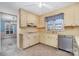 L-shaped kitchen featuring light-colored cabinets and stainless steel appliances at 422 Roselawn Pl, Charlotte, NC 28211