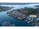 Aerial view showcases waterfront homes with private docks on Lake Tillery near 680 Lake Head Rd, Norwood, NC at 680 Lake Head Rd, Norwood, NC 28128