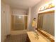 Clean bathroom with tub/shower combo and updated vanity at 796 S Lincoln S St, Dallas, NC 28034