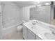 Bathroom with double vanity and tub at 8249 Chatham Oaks Dr, Concord, NC 28027