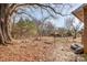 Spacious backyard view, showcasing mature trees, a shed, and ample space for outdoor activities at 13501 Mullis Rd, Midland, NC 28107